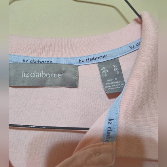 Liz Claiborne XL pink polo shortsleeve shirt embroidered logo - Picture 2 of 6